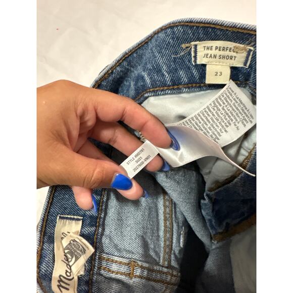 Madewell Womens 23 The Perfect Jean Shorts Denim Ripped Distressed Summer - Picture 6 of 8